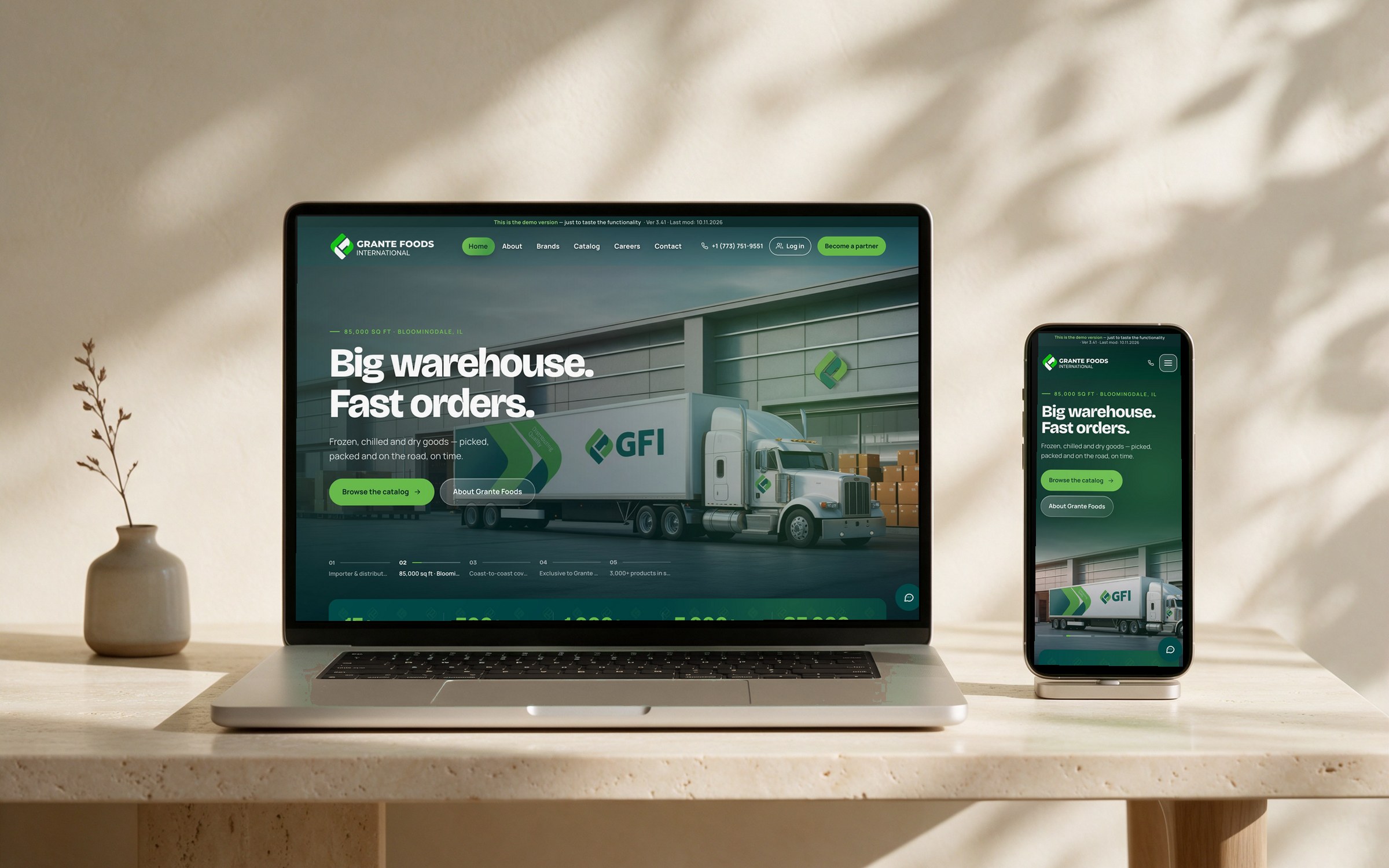 Grante — New website with live product catalog