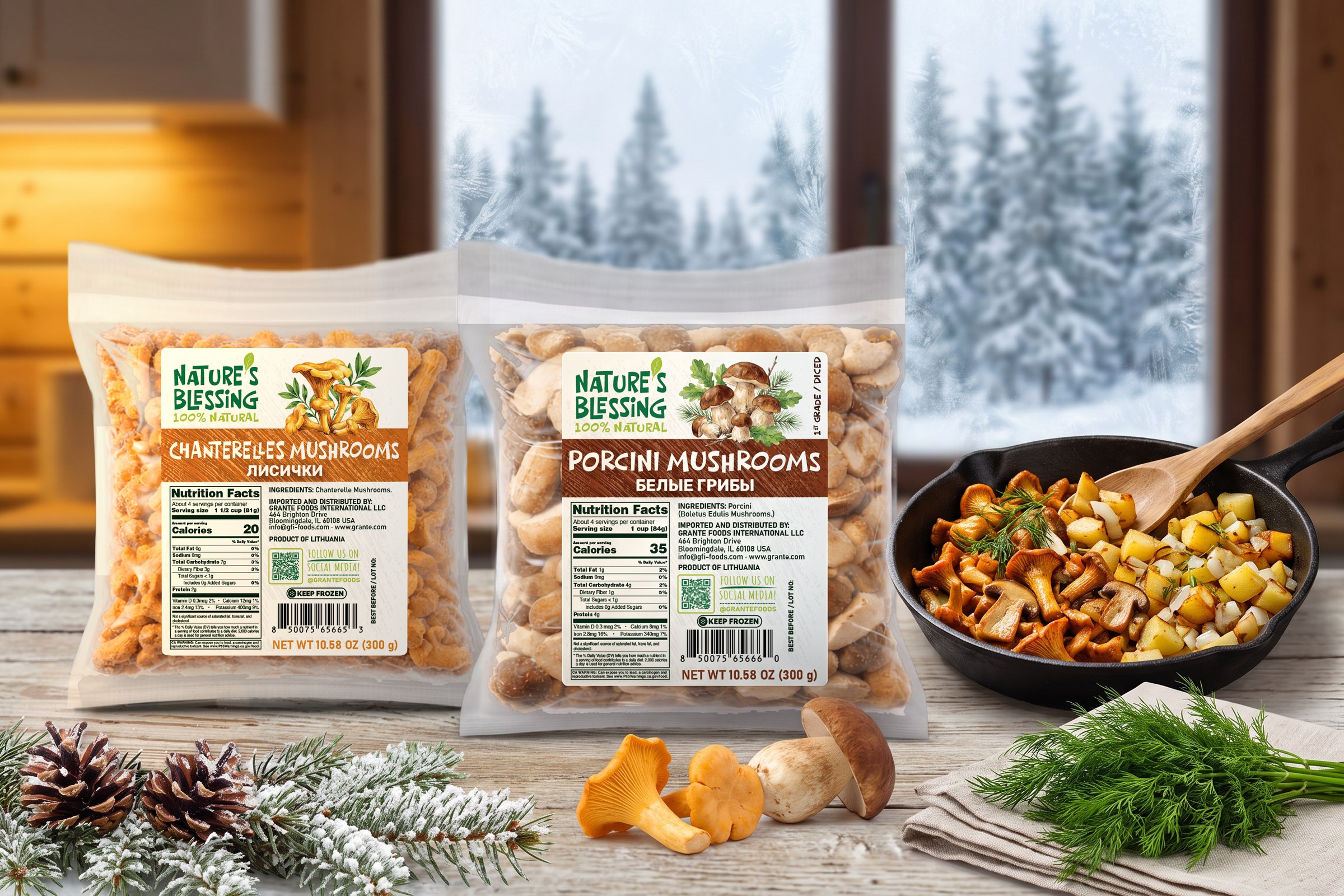 Nature’s Blessing — Frozen berries & mushrooms
